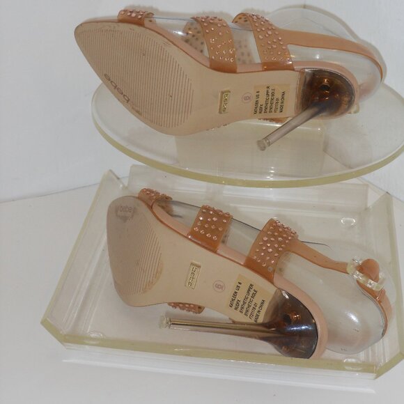 BEBE RHINESTONE CLASSIC STRAPPY SHOES SIZE 6 MEDIUM - Picture 6 of 8